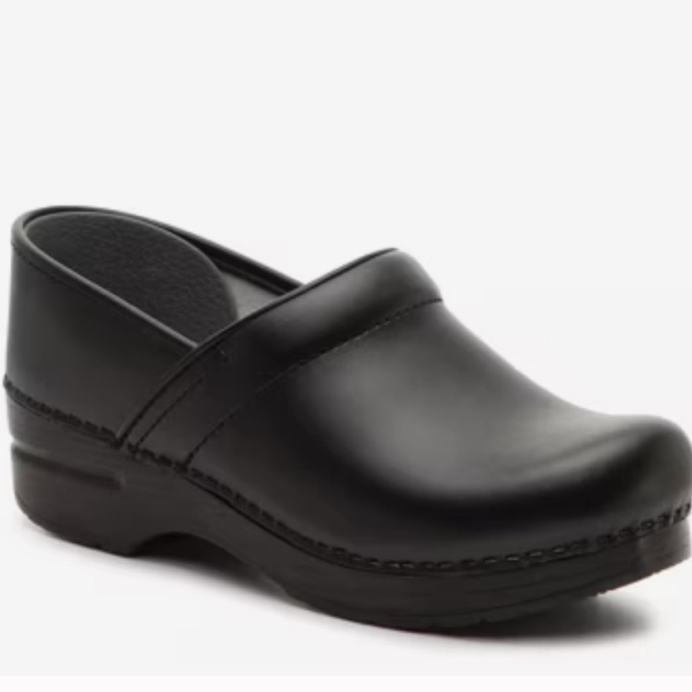 Dansko Black Leather Mules